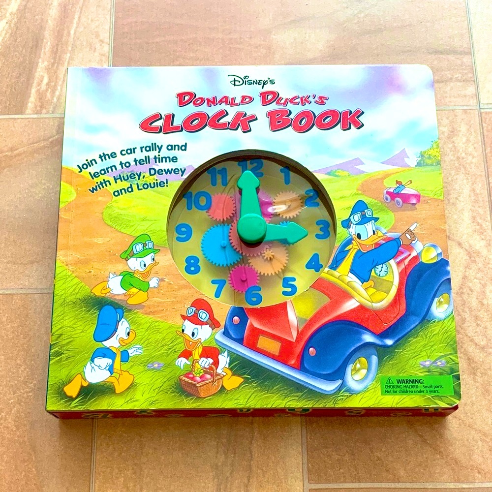 Disney Vintage Donald Duck Clock Interactive Educational Time Hard Cover Book